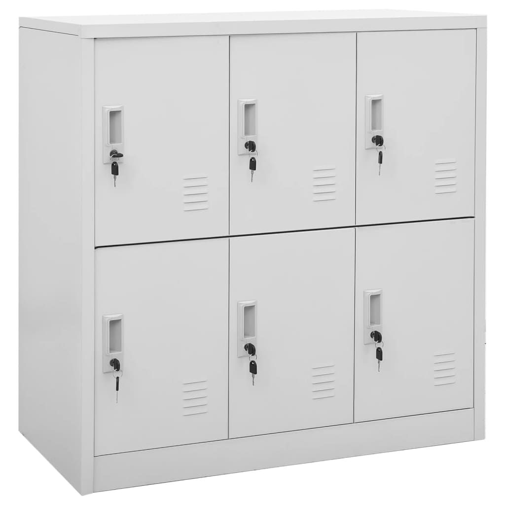 Locker cabinet light grey 90x45x92.5 cm steel