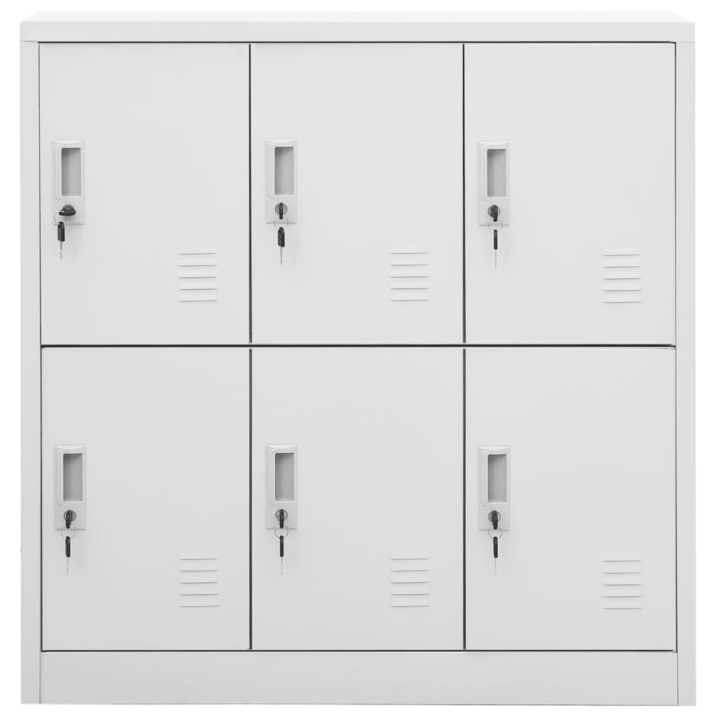Locker cabinet light grey 90x45x92.5 cm steel