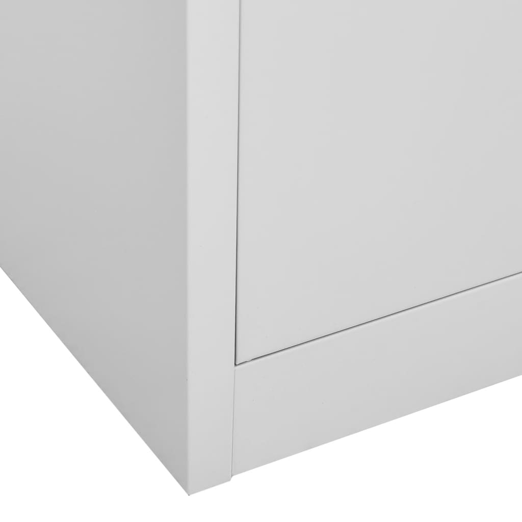 Locker cabinet light grey 90x45x92.5 cm steel