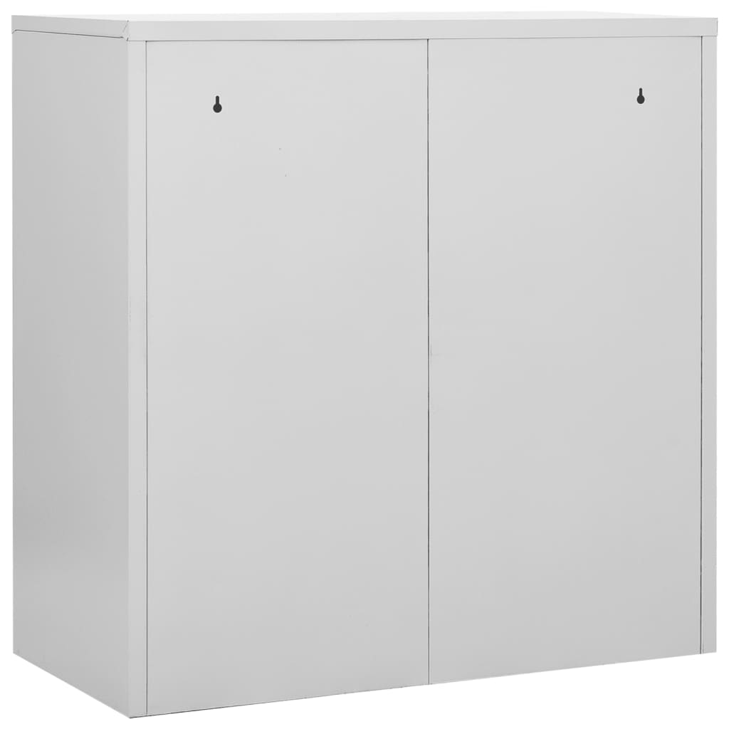 Locker cabinet light grey and green 90x45x92.5 cm steel