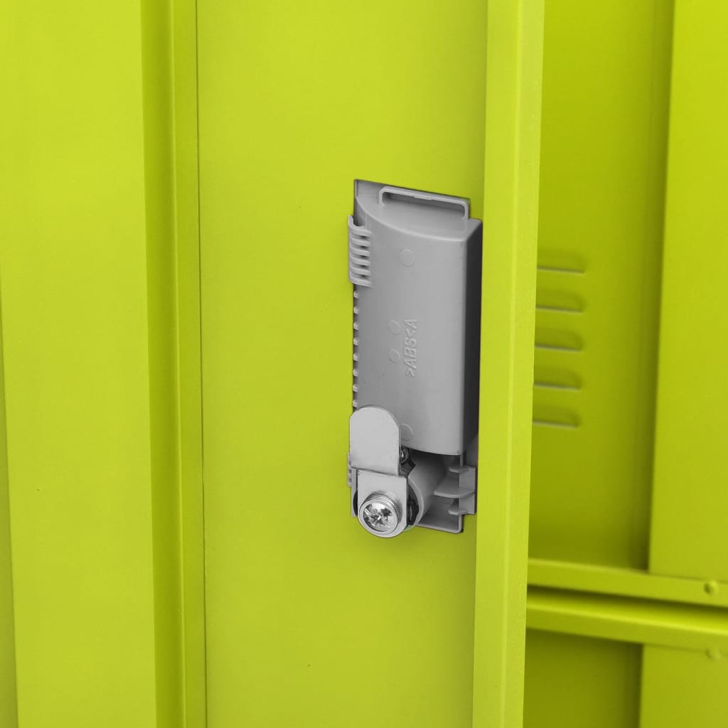Locker cabinet light grey and green 90x45x92.5 cm steel