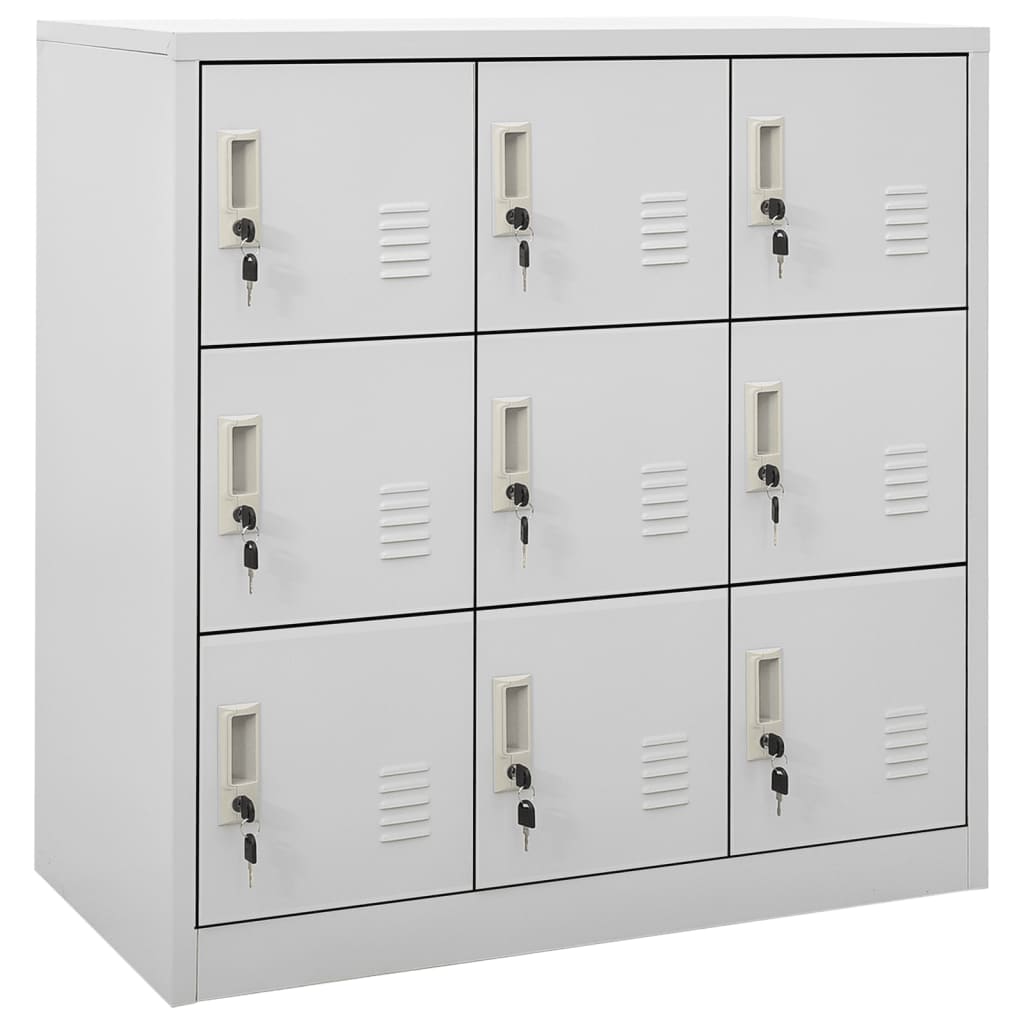 Locker cabinet light grey 90x45x92.5 cm steel