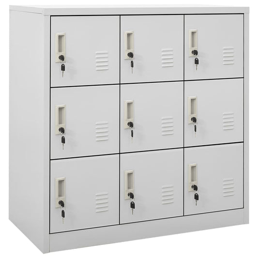 Locker cabinet light grey 90x45x92.5 cm steel