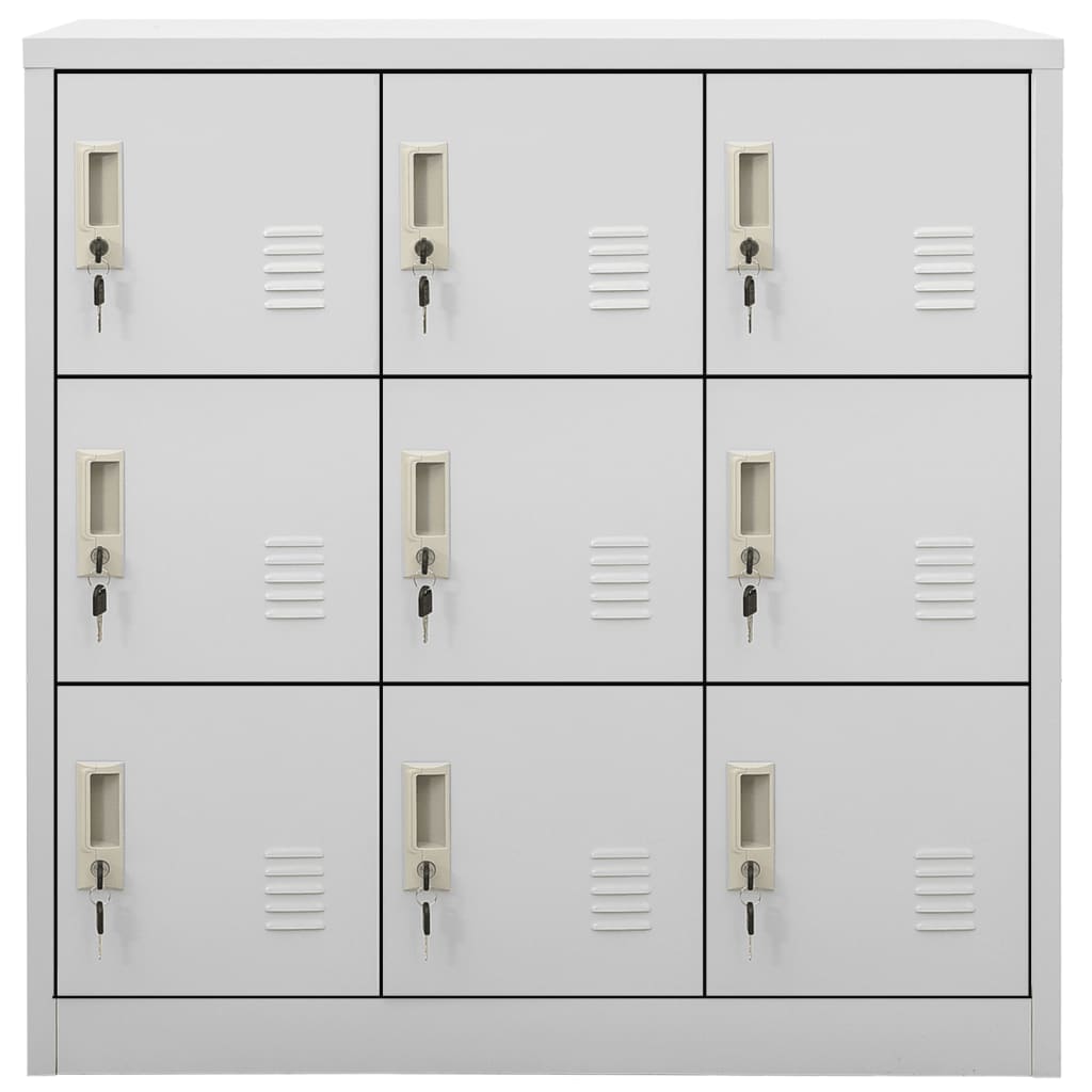 Locker cabinet light grey 90x45x92.5 cm steel