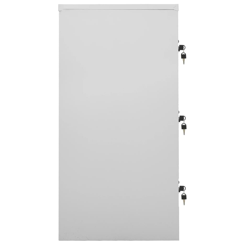 Locker cabinet light grey 90x45x92.5 cm steel