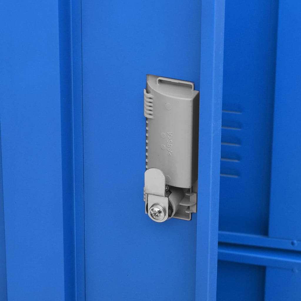 Locker cabinet light grey and blue 90x45x92.5 cm steel