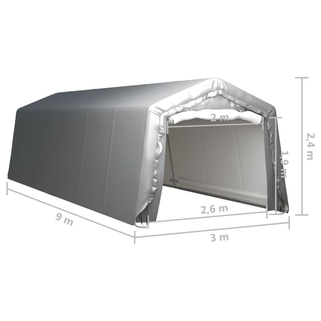 Tente de rangement 300x900 cm gris acier