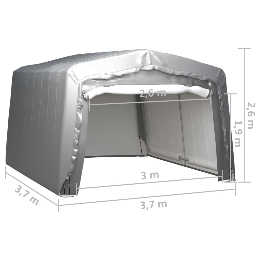 Tente de rangement 370x370 cm gris acier