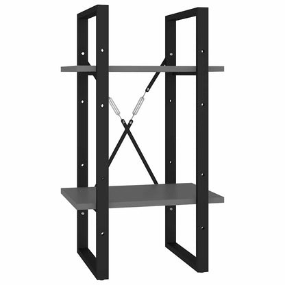 Bücherregal 2 Fächer Grau 40x30x70 cm Holzwerkstoff
