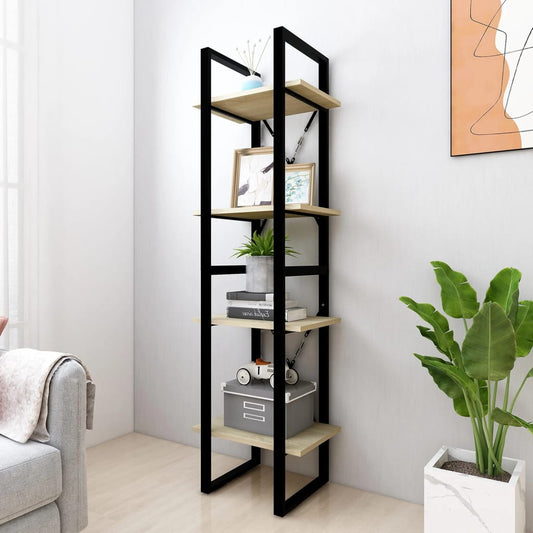 Bücherregal 4 Fächer Sonoma-Eiche 40x30x140 cm Holzwerkstoff