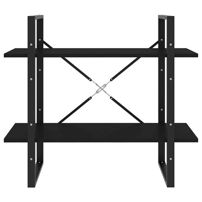 Bücherregal 2 Fächer Schwarz 80x30x70 cm Holzwerkstoff