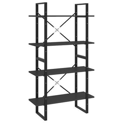 Bücherregal 4 Fächer Grau 80x30x140 cm Holzwerkstoff