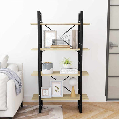Bücherregal 4 Fächer Sonoma-Eiche 80x30x140 cm Holzwerkstoff