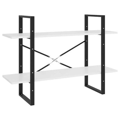 Bücherregal 2 Fächer Weiß 100x30x70 cm Holzwerkstoff