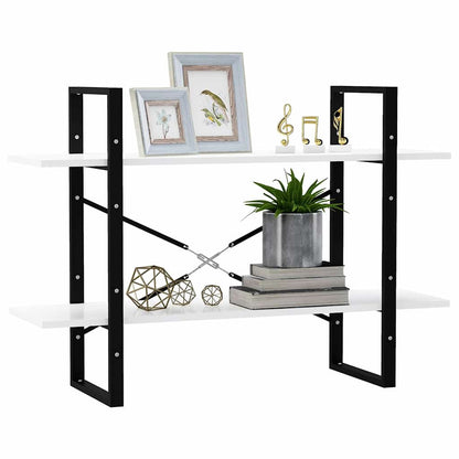 Bücherregal 2 Fächer Weiß 100x30x70 cm Holzwerkstoff