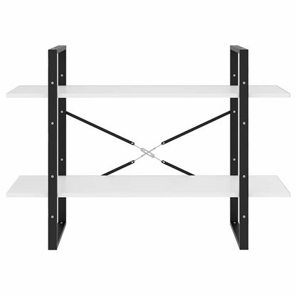 Bücherregal 2 Fächer Weiß 100x30x70 cm Holzwerkstoff