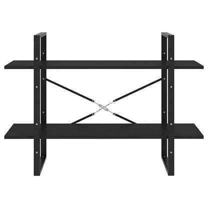 Bücherregal 2 Fächer Schwarz 100x30x70 cm Holzwerkstoff