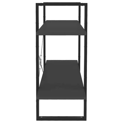 Bücherregal 2 Fächer Grau 100x30x70 cm Holzwerkstoff