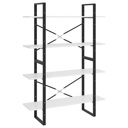 Bücherregal 4 Fächer Weiß 100x30x140 cm Holzwerkstoff