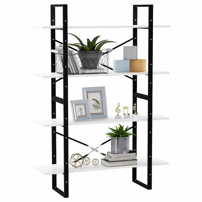 Bücherregal 4 Fächer Weiß 100x30x140 cm Holzwerkstoff