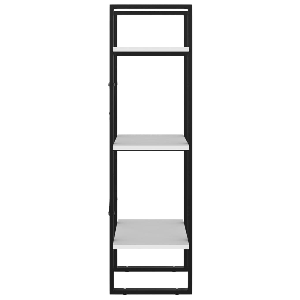 Bibliothèque 3 compartiments blanc 40x30x105 cm en bois