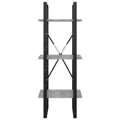 Bücherregal 3 Fächer Betongrau 40x30x105 cm Holzwerkstoff