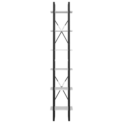 Bücherregal 6 Fächer Weiß 40x30x210 cm Holzwerkstoff