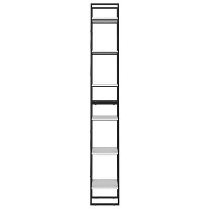 Bücherregal 6 Fächer Weiß 40x30x210 cm Holzwerkstoff