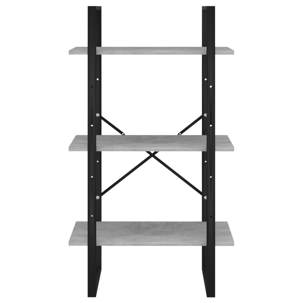 Etagère de rangement gris béton 60x30x105 cm en bois