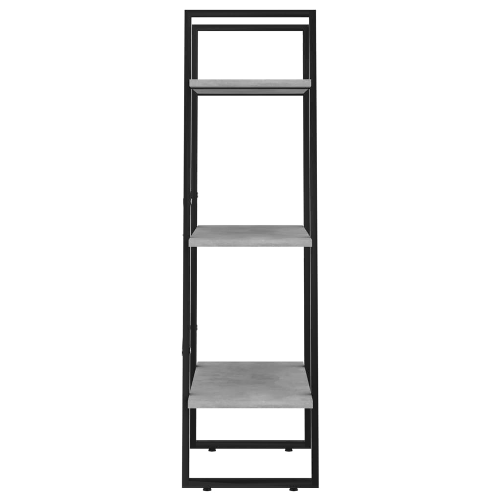 Etagère de rangement gris béton 60x30x105 cm en bois