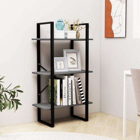 Etagère sur pied grise 60x30x105 cm en bois de pin massif
