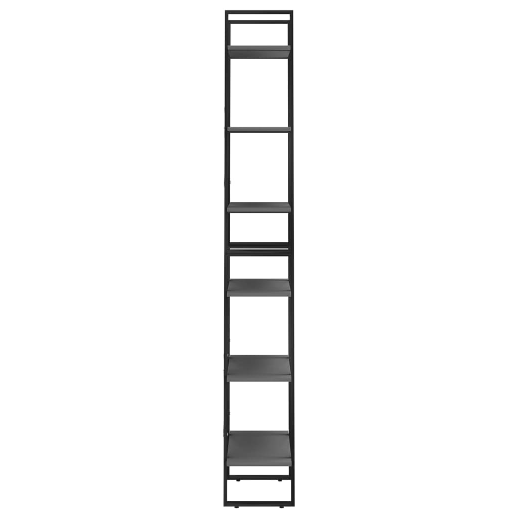 Étagère de rangement grise 60x30x210 cm en bois