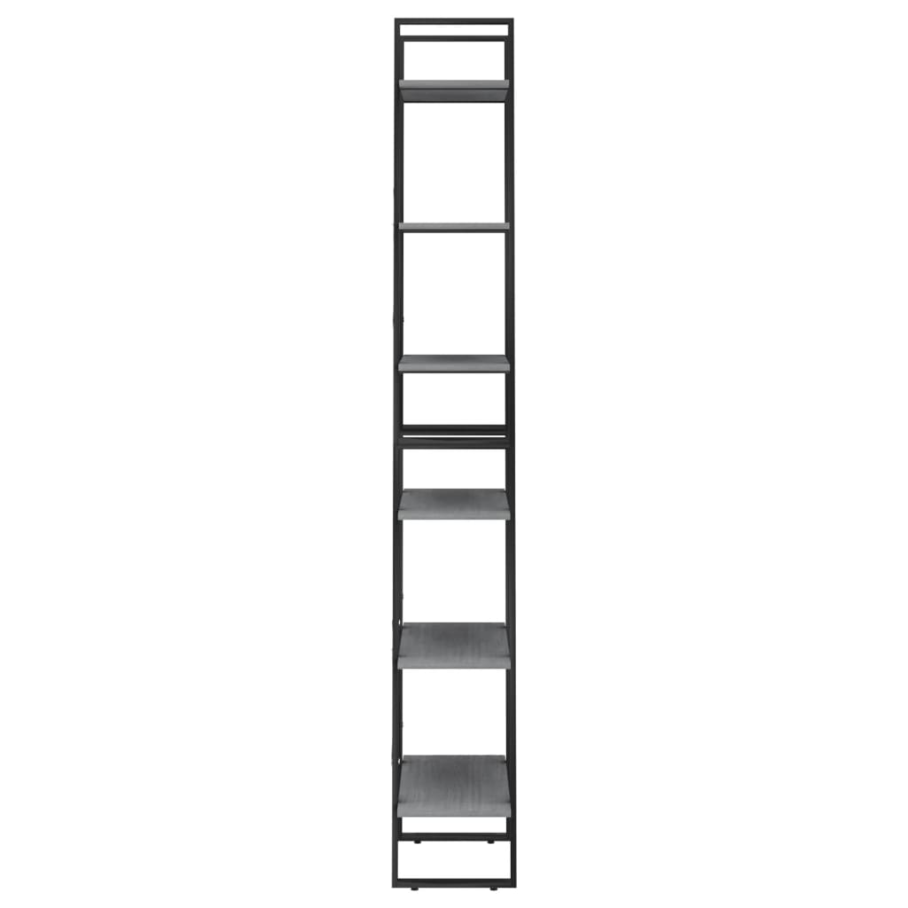 Etagère de rangement grise 60x30x210 cm en bois de pin massif