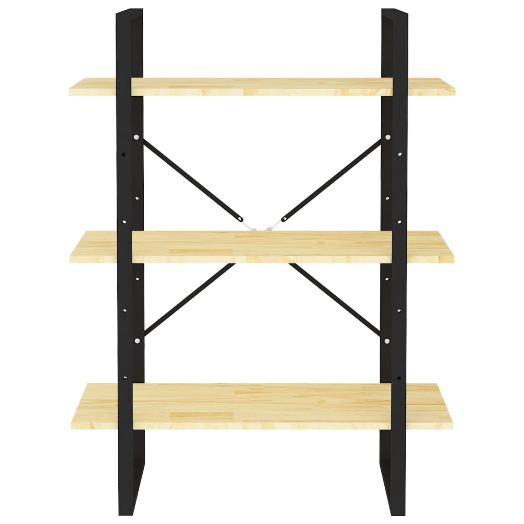 Bibliothèque 3 étagères 80x30x105 cm bois de pin massif