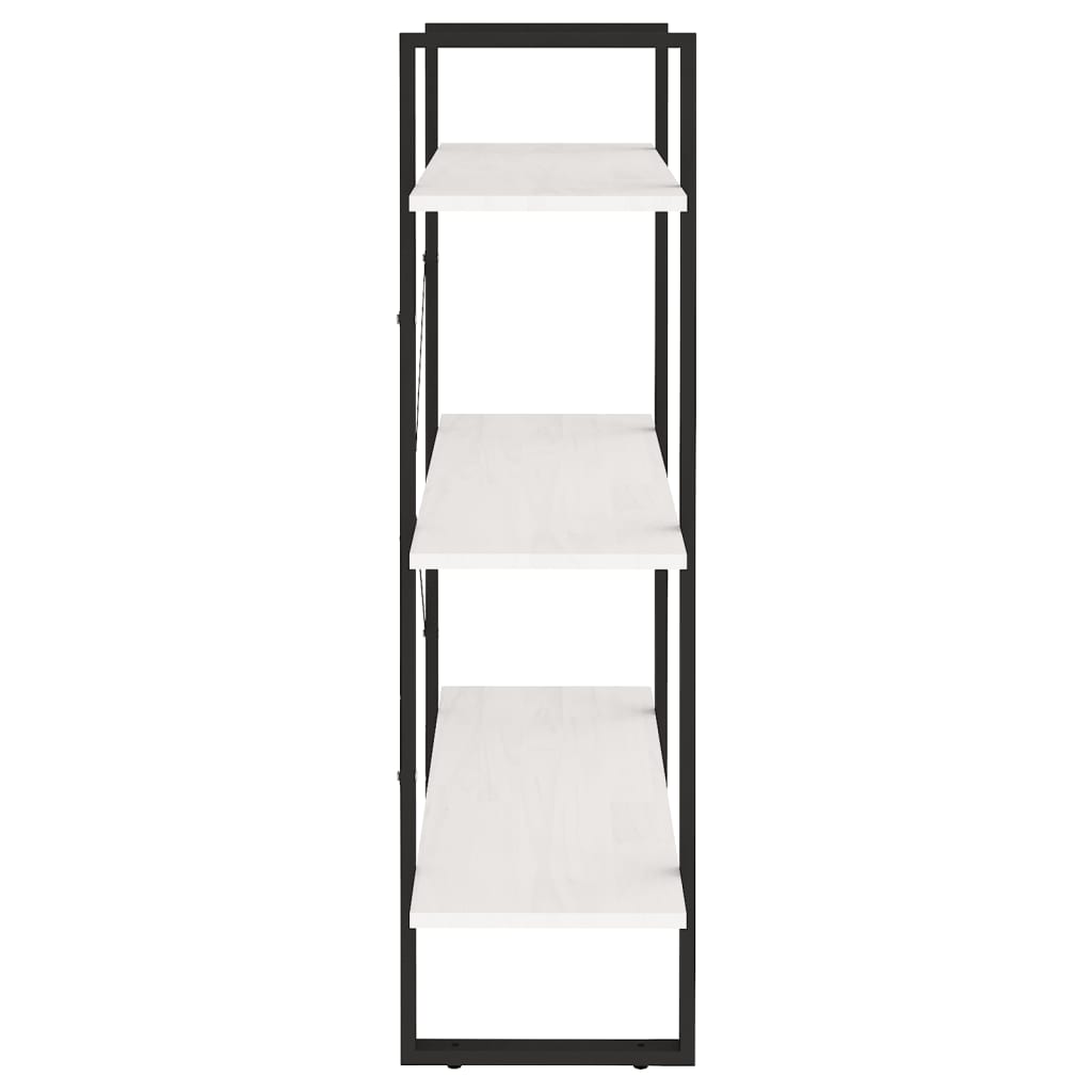 Bibliothèque 3 étagères blanc 80x30x105 cm bois de pin massif