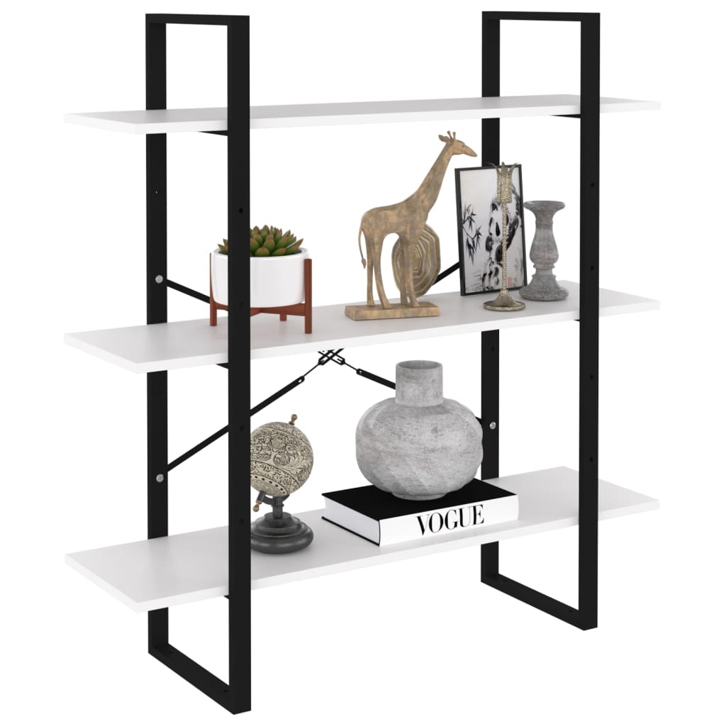 Bibliothèque blanche 100x30x105 cm en bois