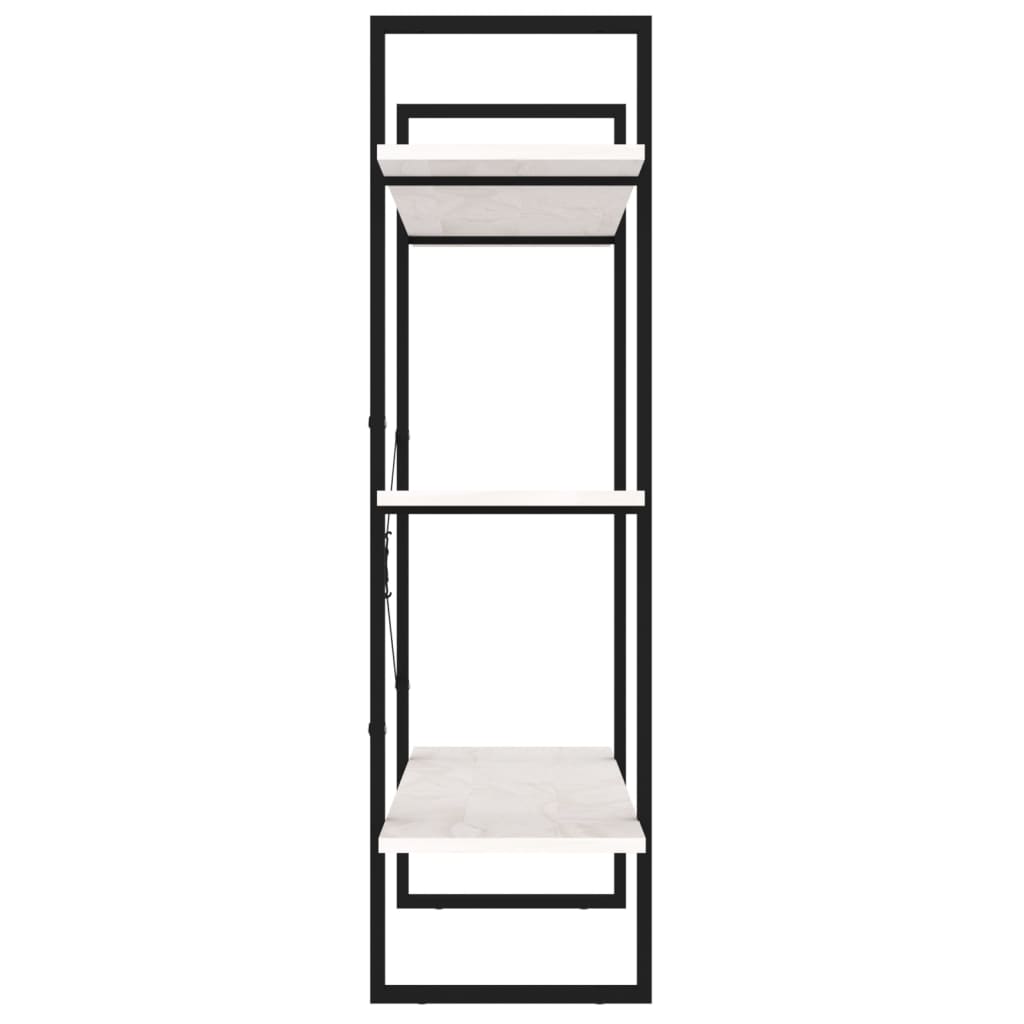 Bibliothèque 3 étagères blanc 100x30x105 cm bois de pin massif