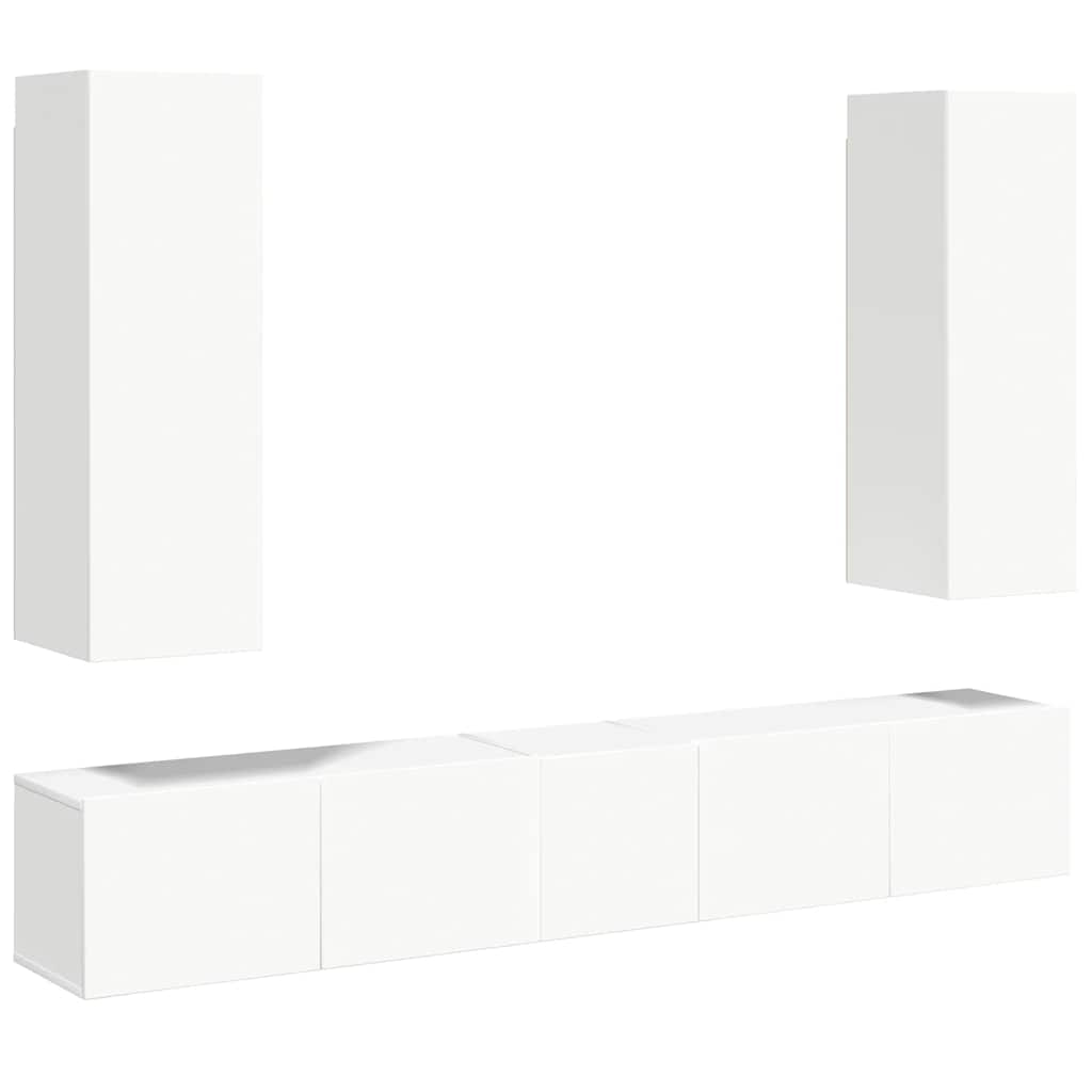 5-tlg. TV-Schrank-Set Weiß Holzwerkstoff
