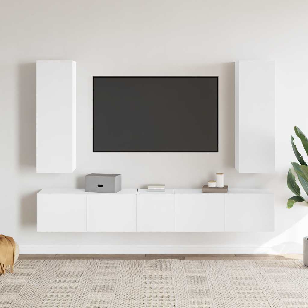 5-tlg. TV-Schrank-Set Weiß Holzwerkstoff