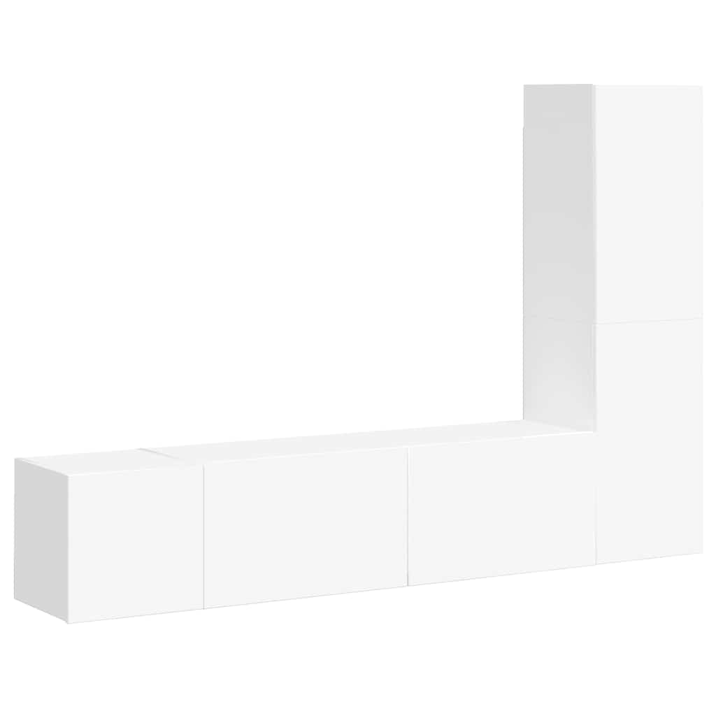3-tlg. TV-Schrank-Set Weiß Holzwerkstoff