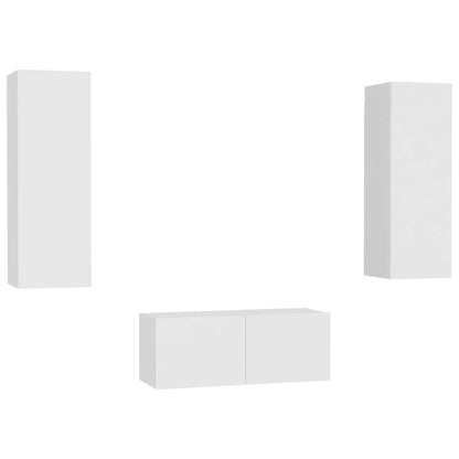 3-tlg. TV-Schrank-Set Weiß Holzwerkstoff