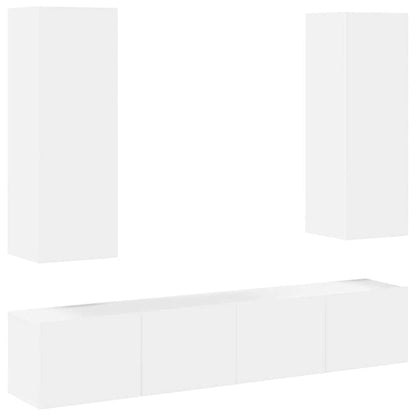 4-tlg. TV-Schrank-Set Weiß Holzwerkstoff