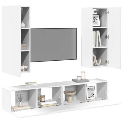 4-tlg. TV-Schrank-Set Weiß Holzwerkstoff