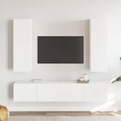 4-tlg. TV-Schrank-Set Weiß Holzwerkstoff