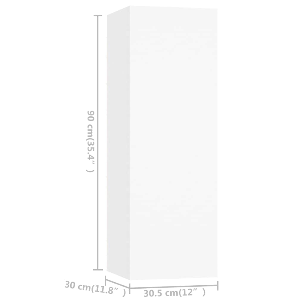 3-tlg. TV-Schrank-Set Weiß Holzwerkstoff