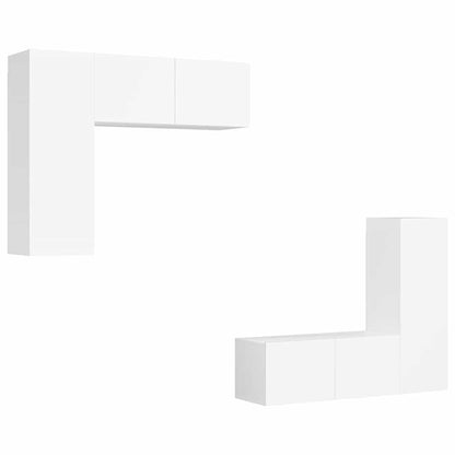 4-tlg. TV-Schrank-Set Weiß Holzwerkstoff