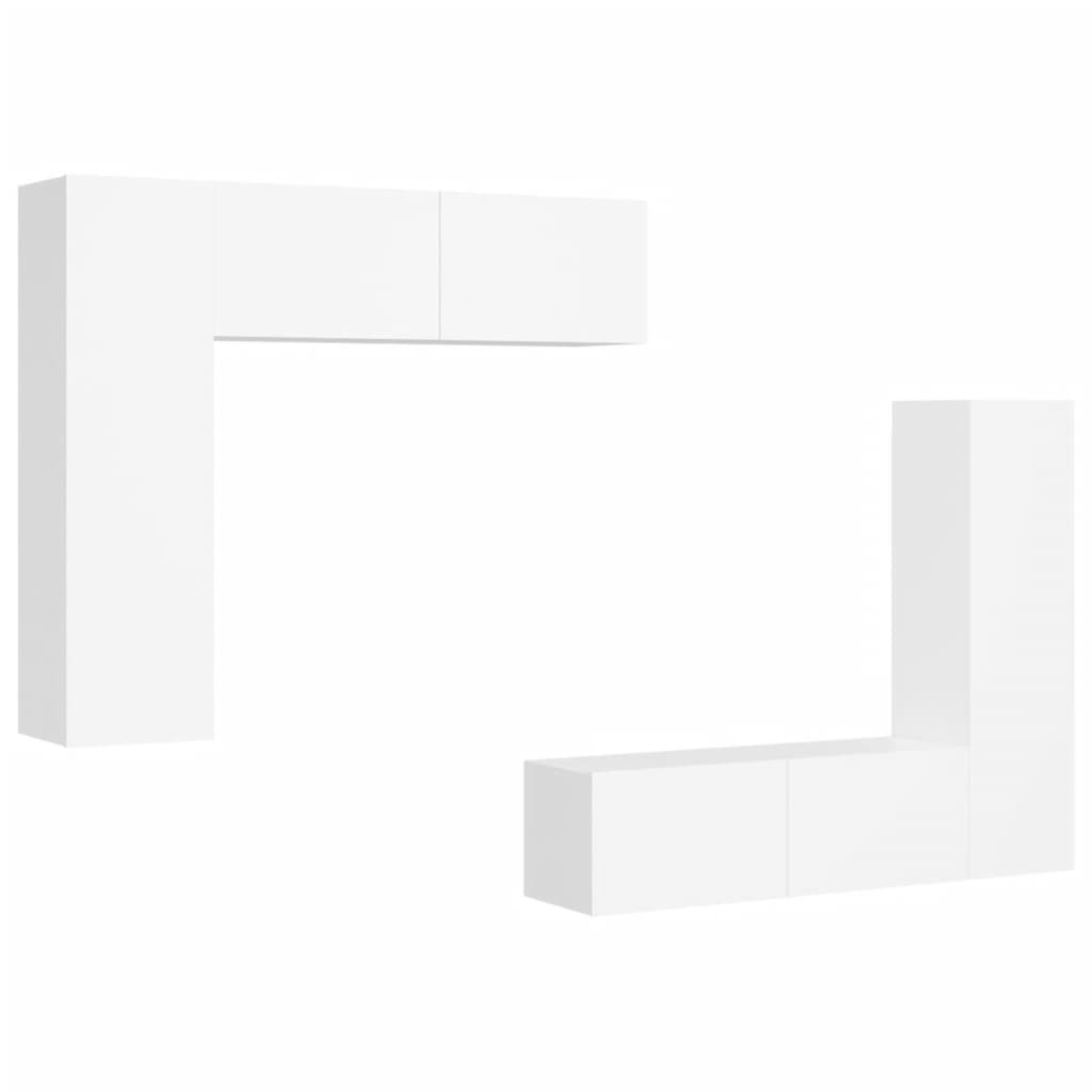 Ensemble de meubles TV 4 pièces en bois blanc
