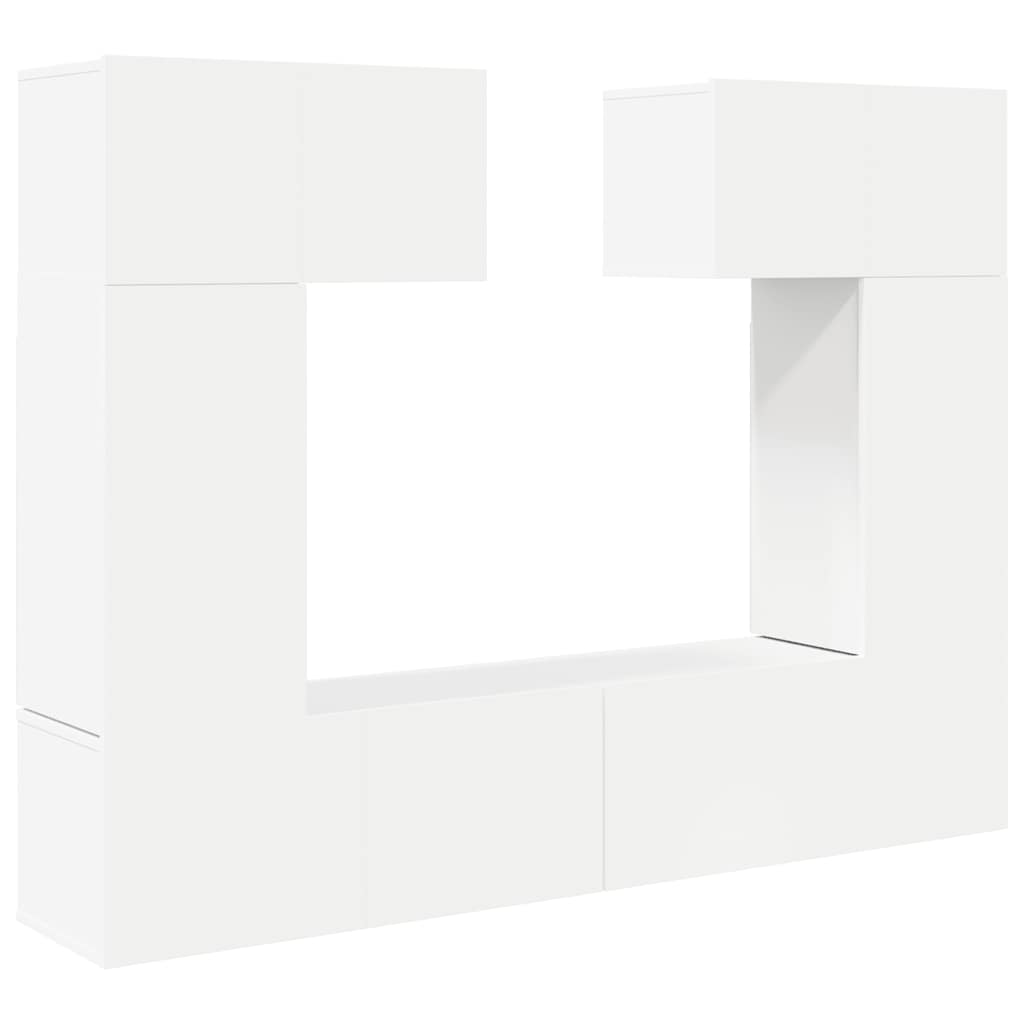 6-tlg. TV-Schrank-Set Weiß Holzwerkstoff