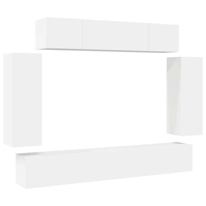 6-tlg. TV-Schrank-Set Weiß Holzwerkstoff