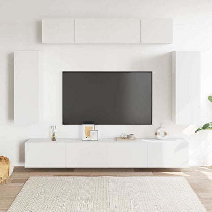 6-tlg. TV-Schrank-Set Weiß Holzwerkstoff